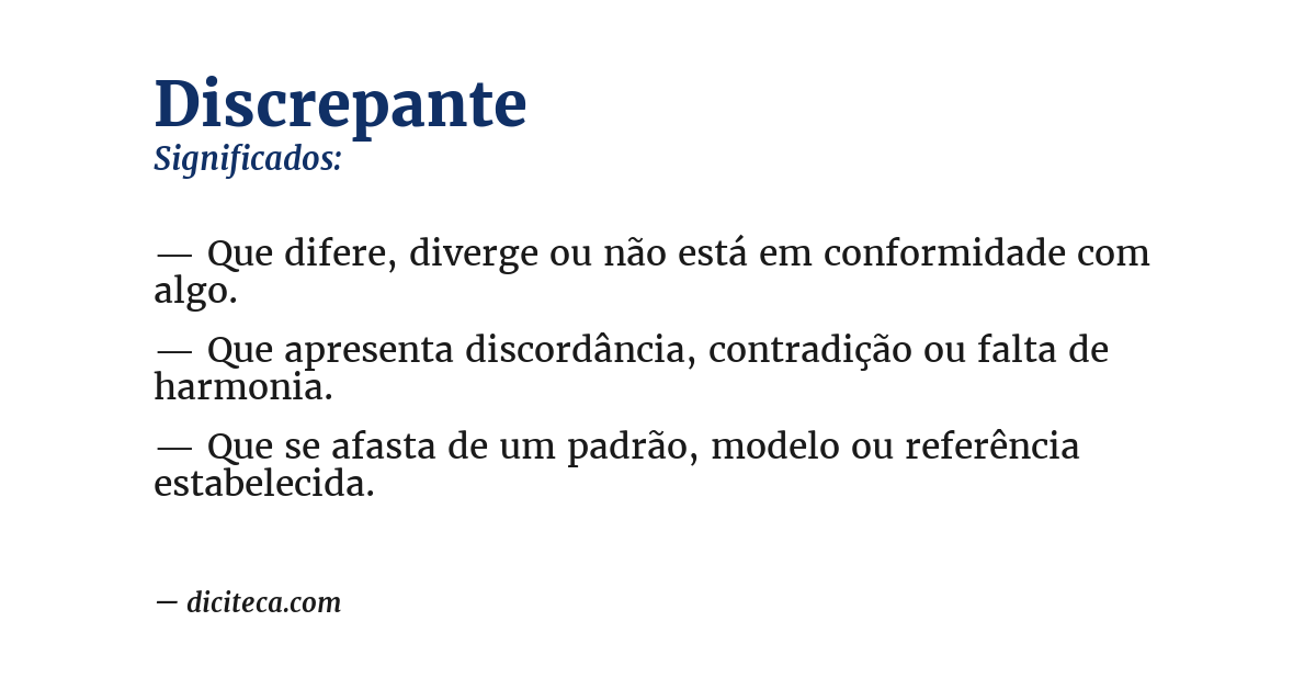 Significado de discrepante