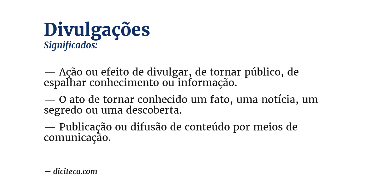 Significado de divulgações