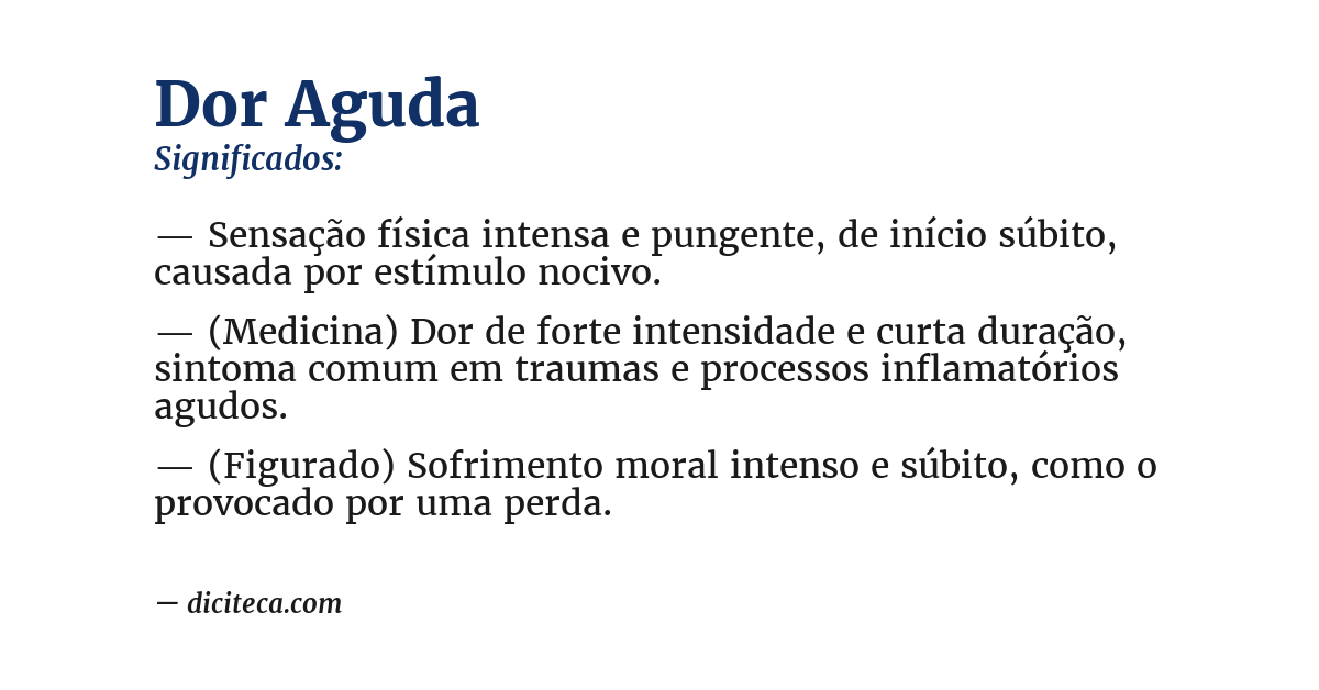 Significado de dor aguda