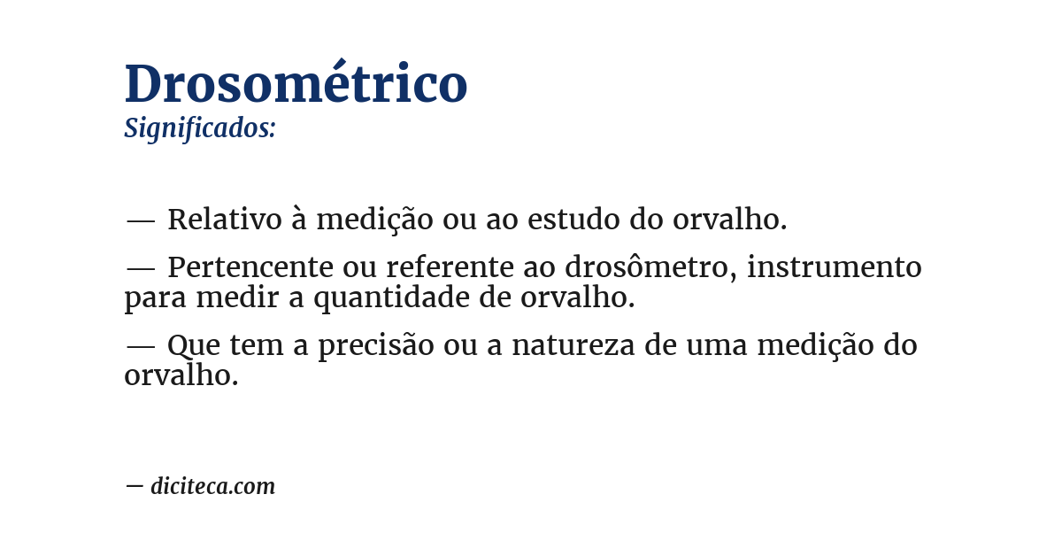 Significado de drosométrico