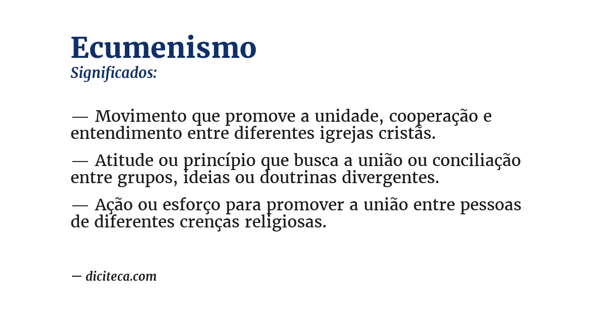 Significado de ecumenismo