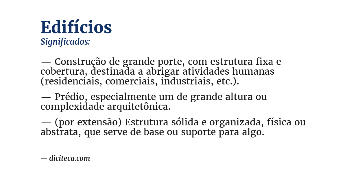 Significado de edifícios