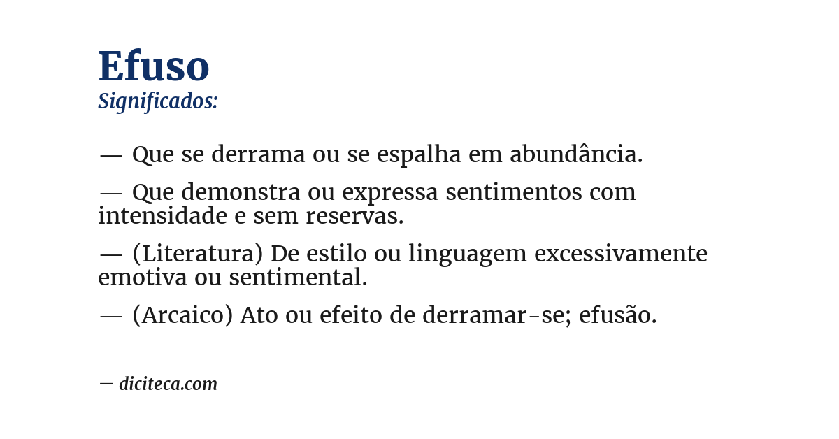 Significado de efuso