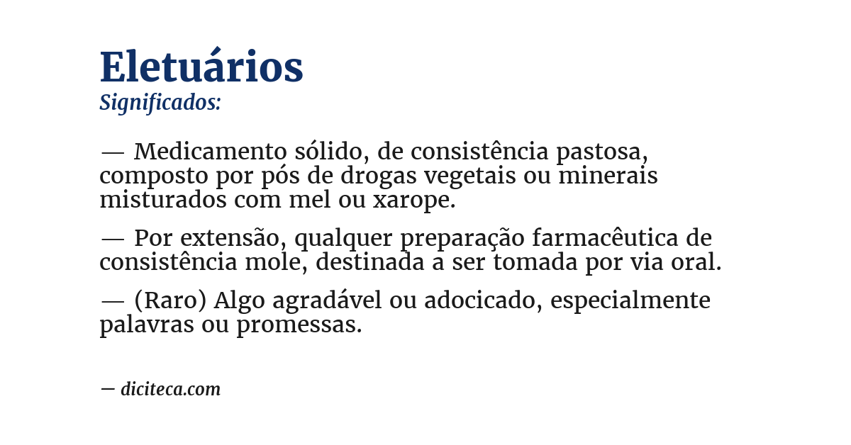Significado de eletuários