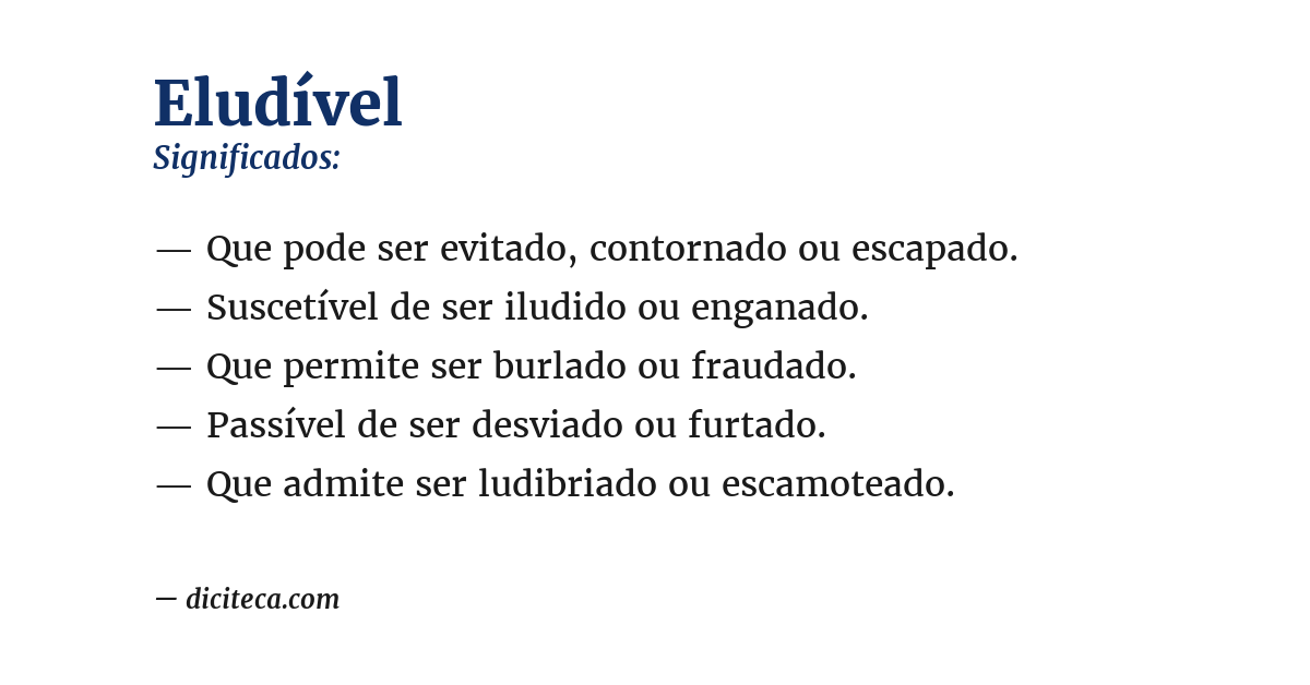 Significado de eludível