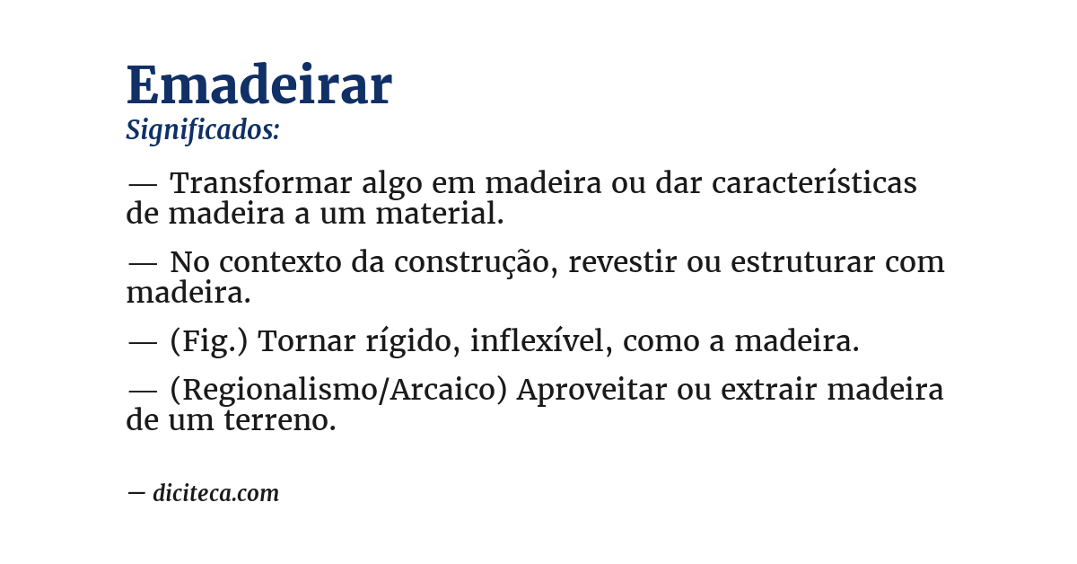 Significado de emadeirar