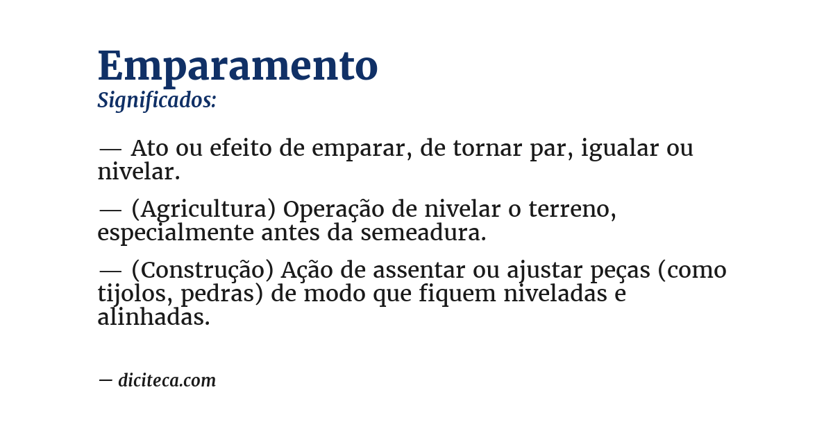 Significado de emparamento