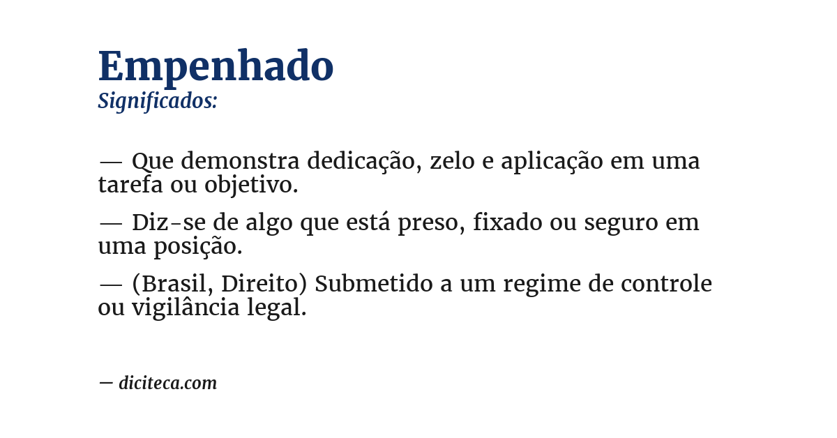 Significado de empenhado