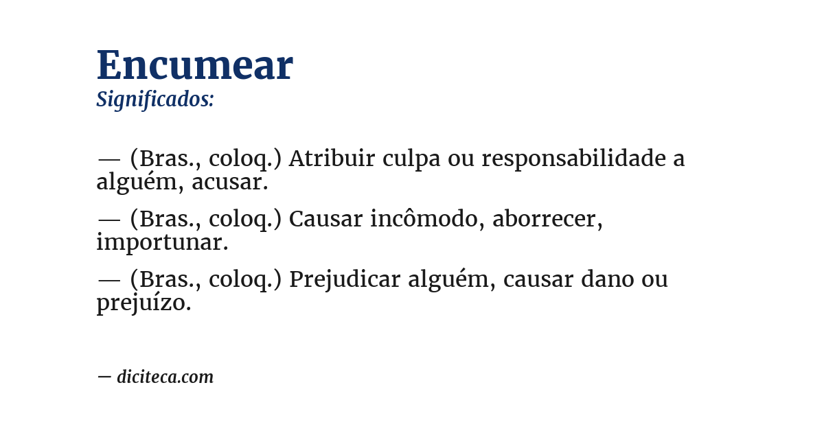 Significado de encumear
