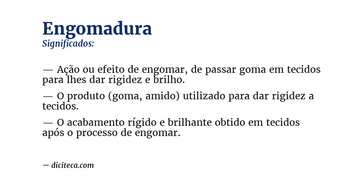 Significado de engomadura