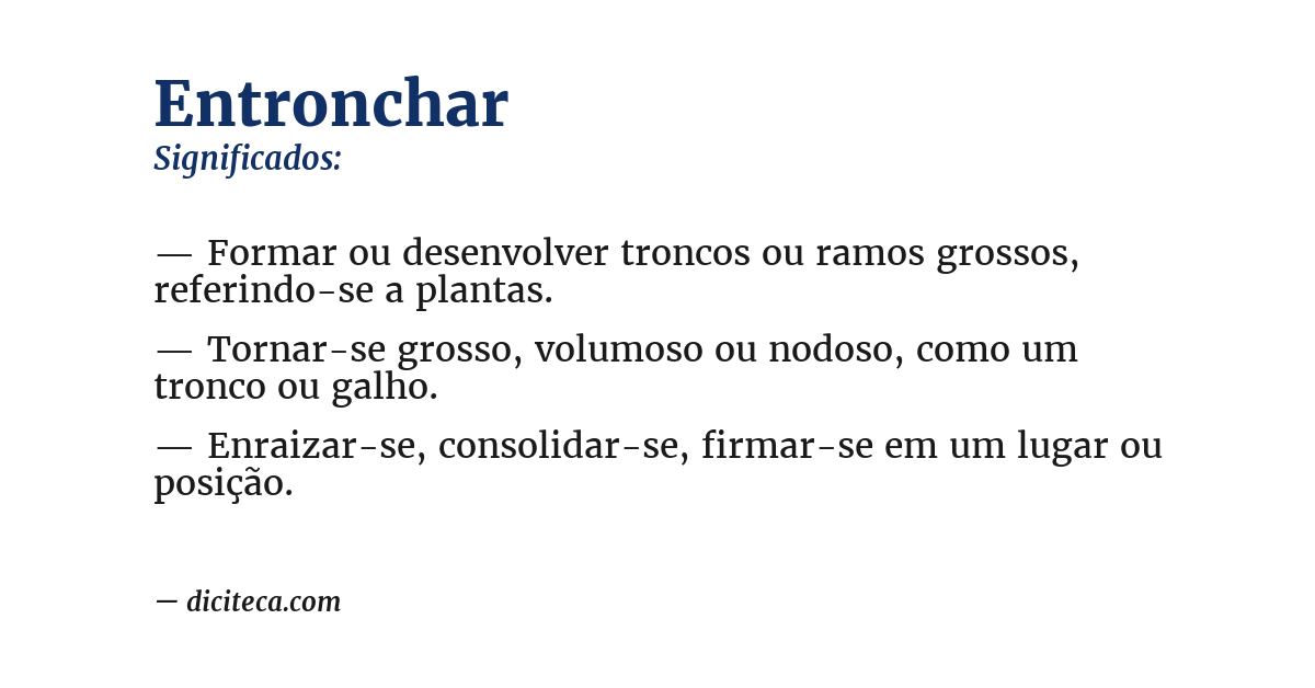 Significado de entronchar