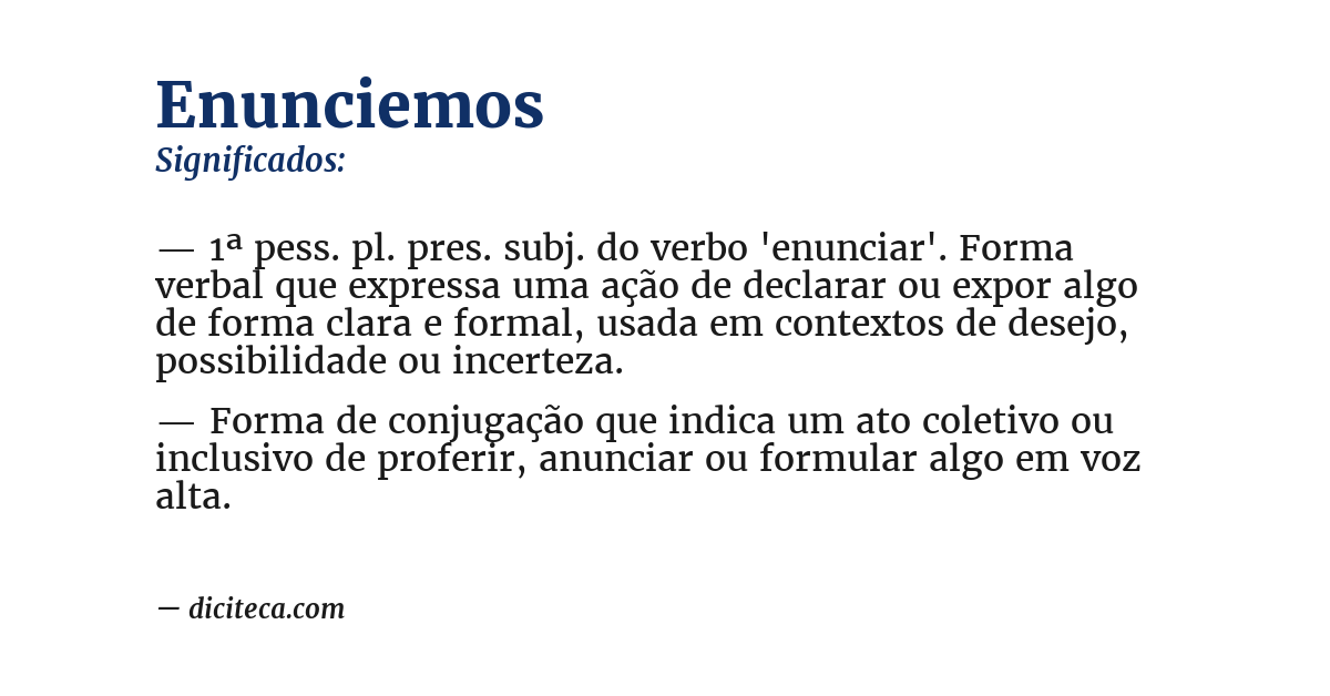 Significado de enunciemos