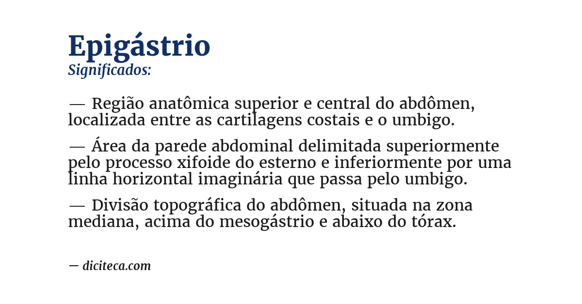 Significado de epigástrio