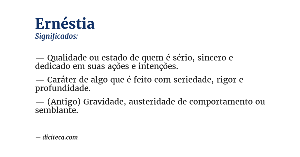 Significado de ernéstia