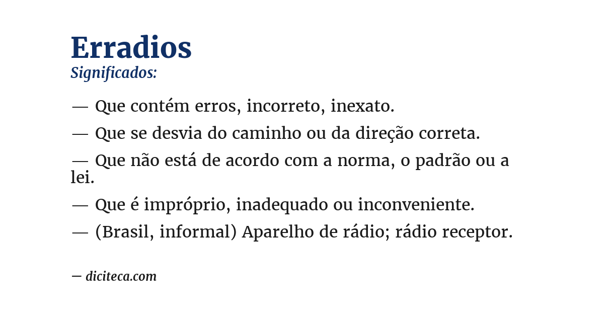 Significado de erradios