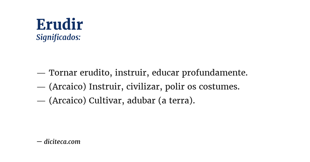 Significado de erudir