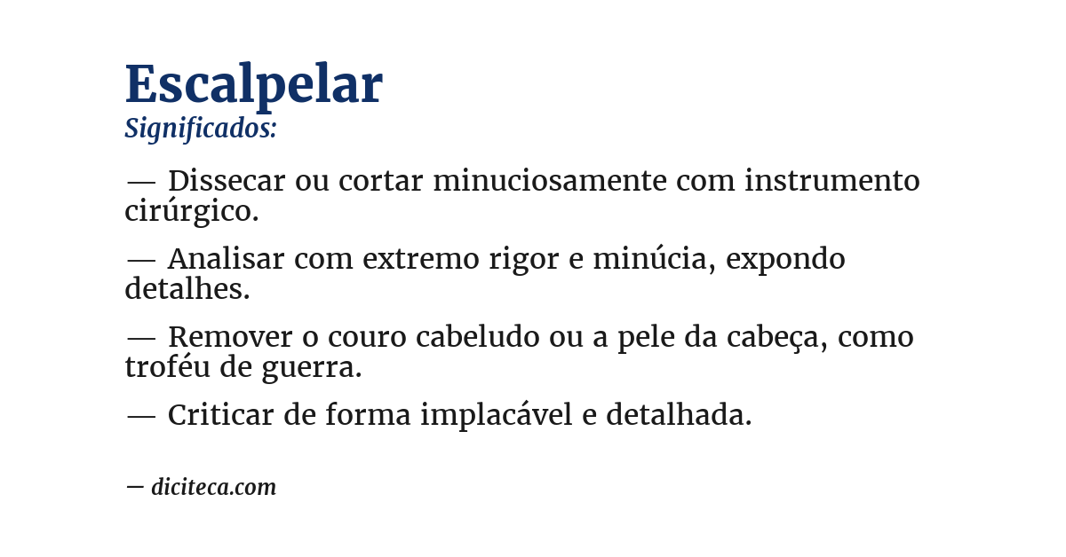 Significado de escalpelar