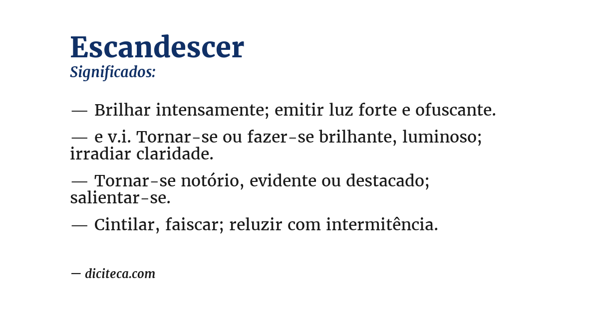 Significado de escandescer