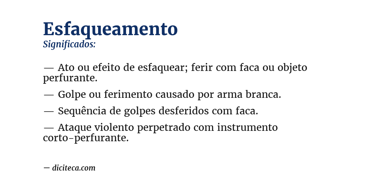 Significado de esfaqueamento