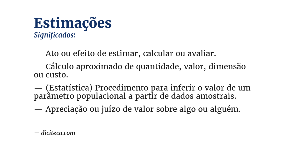 Significado de estimações