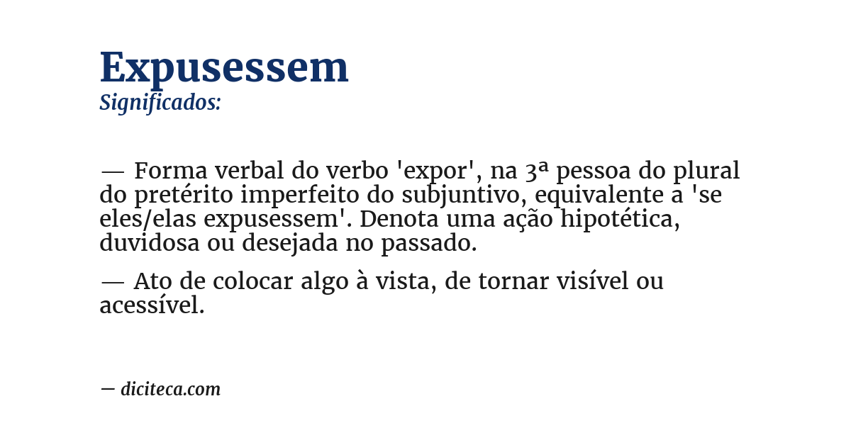 Significado de expusessem