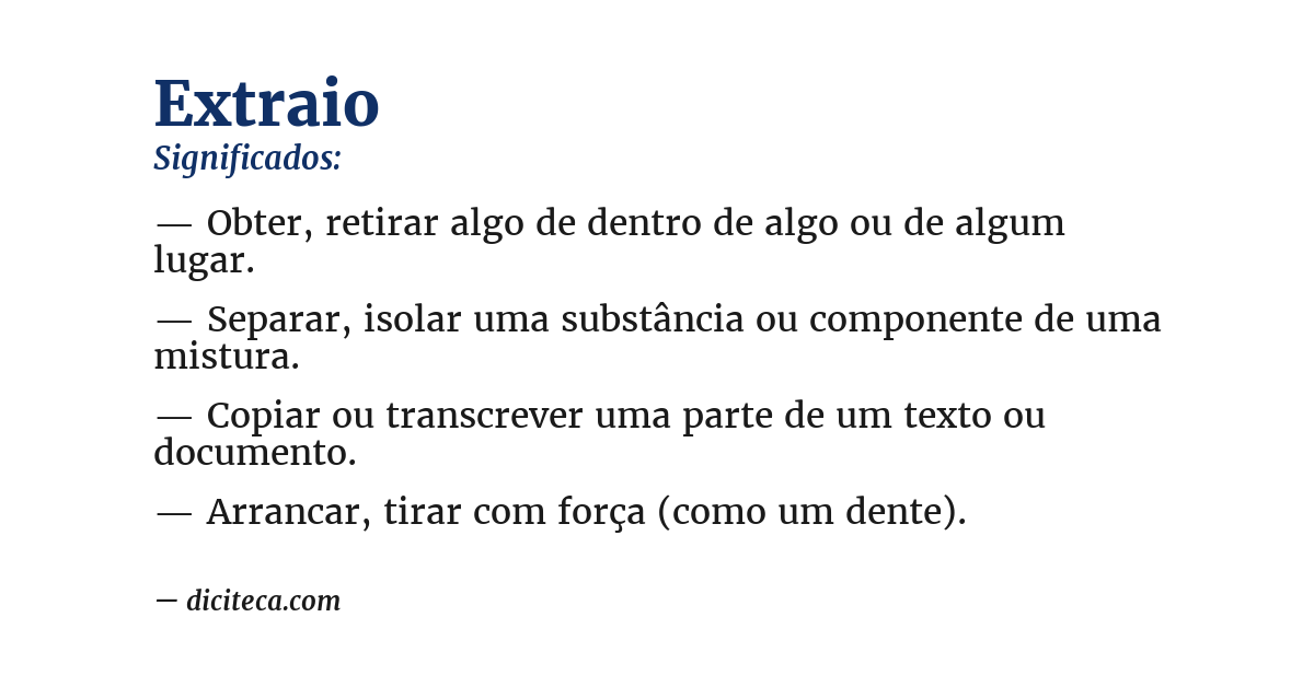 Significado de extraio