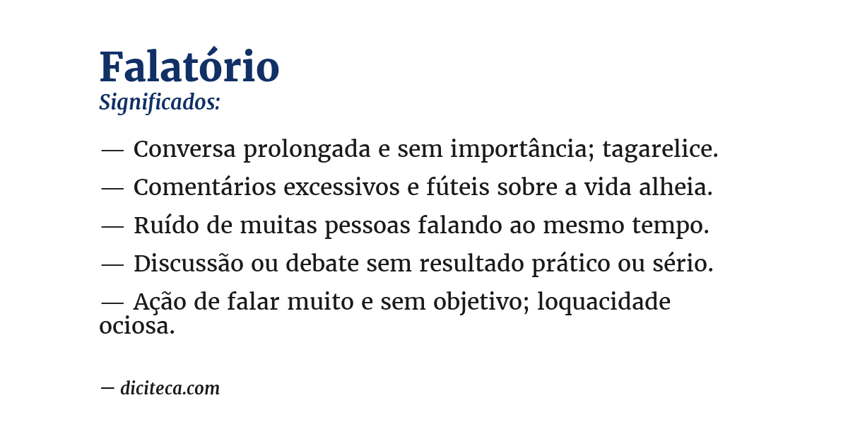 Significado de falatório