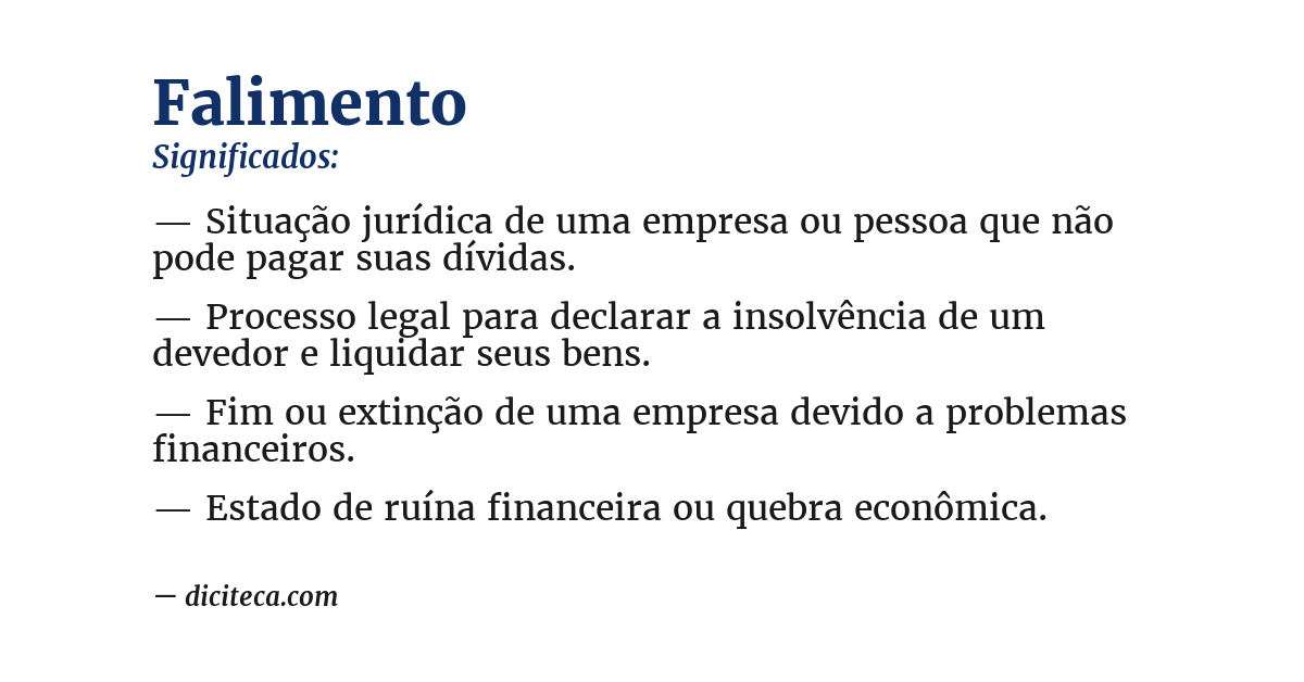Significado de falimento