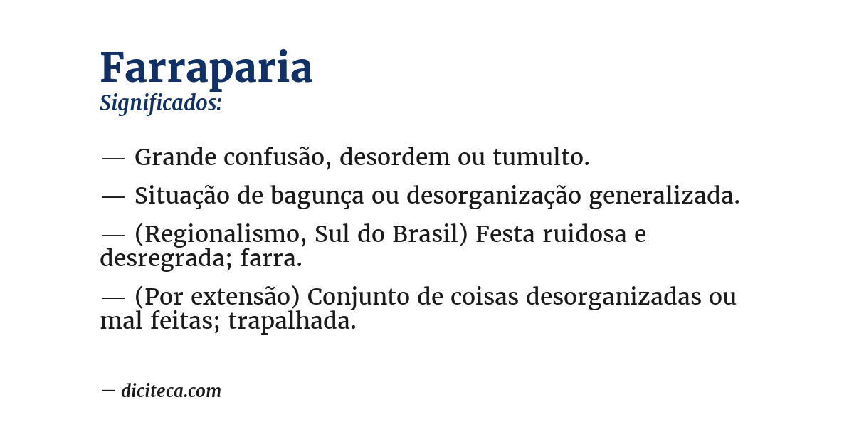 Significado de farraparia