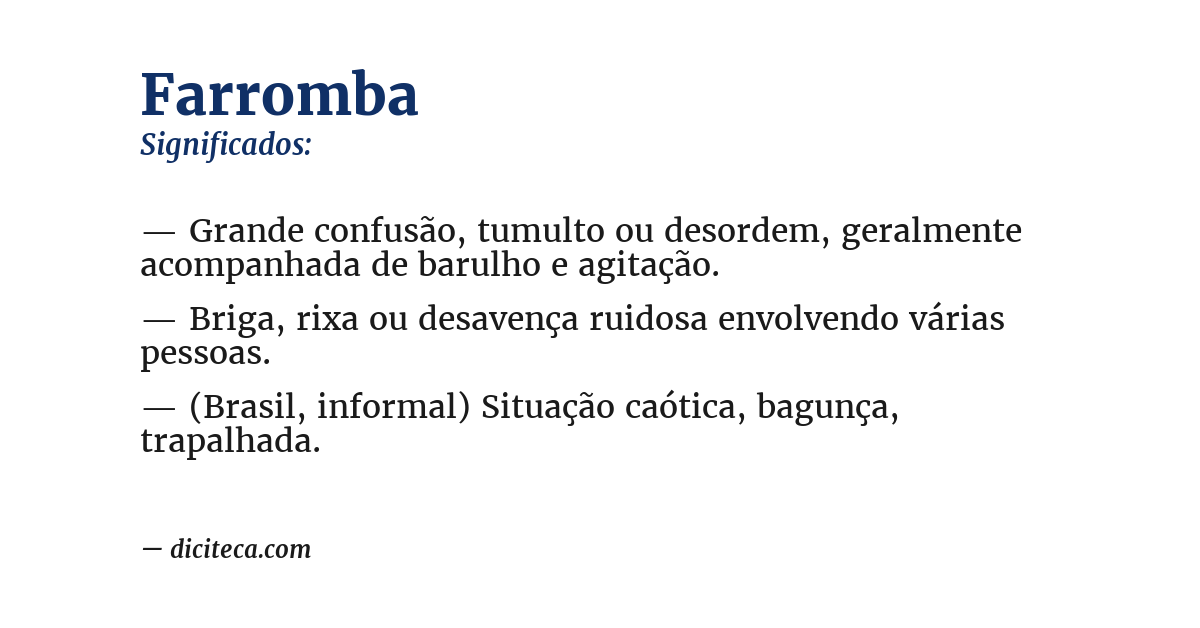 Significado de farromba