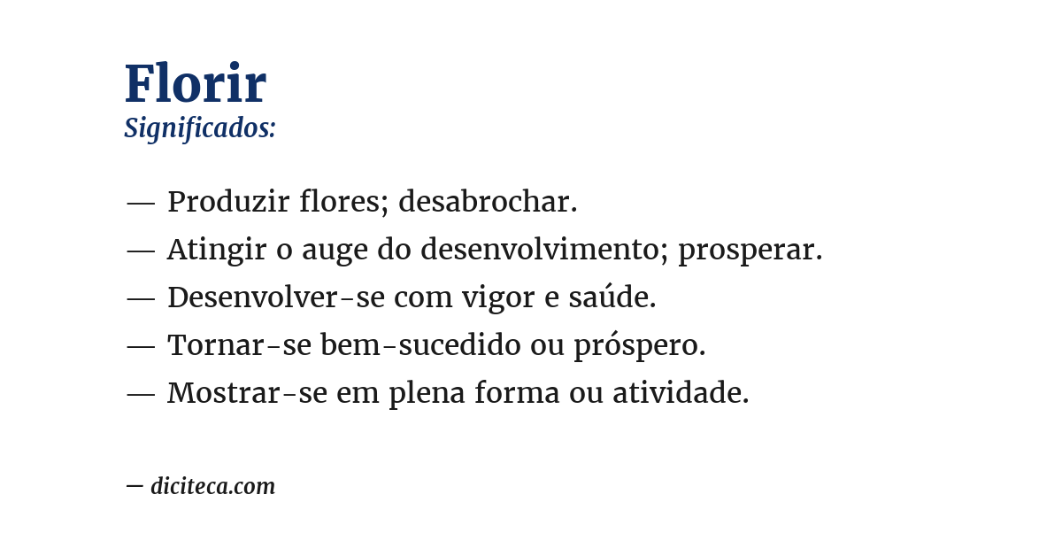 Significado de florir