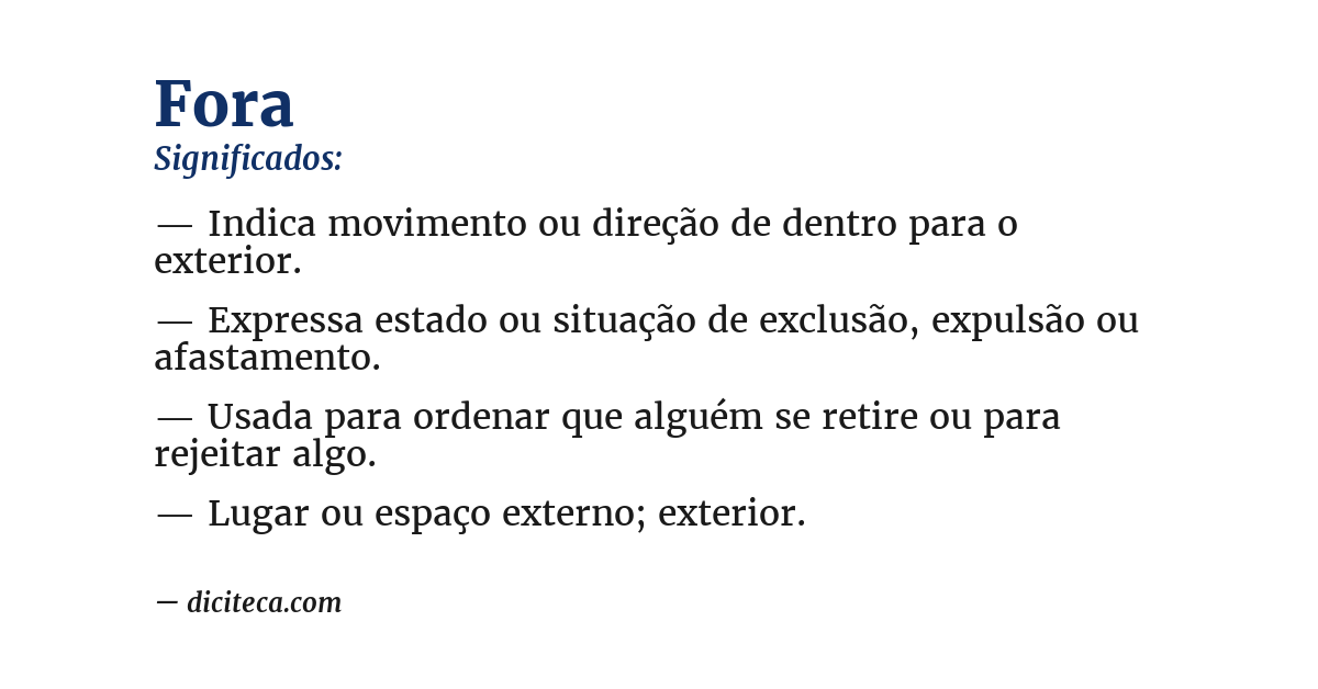Significado de fora