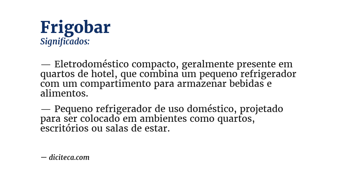 Significado de frigobar