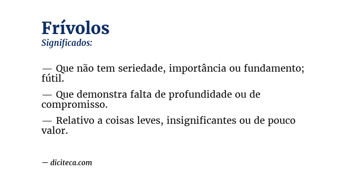 Significado de frívolos