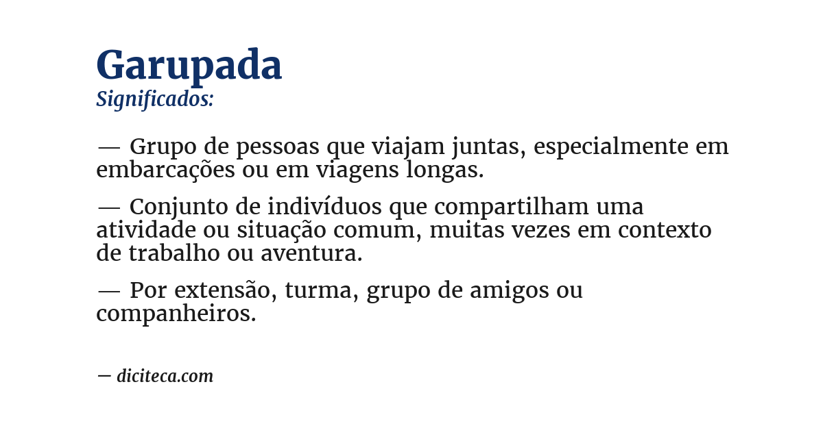 Significado de garupada