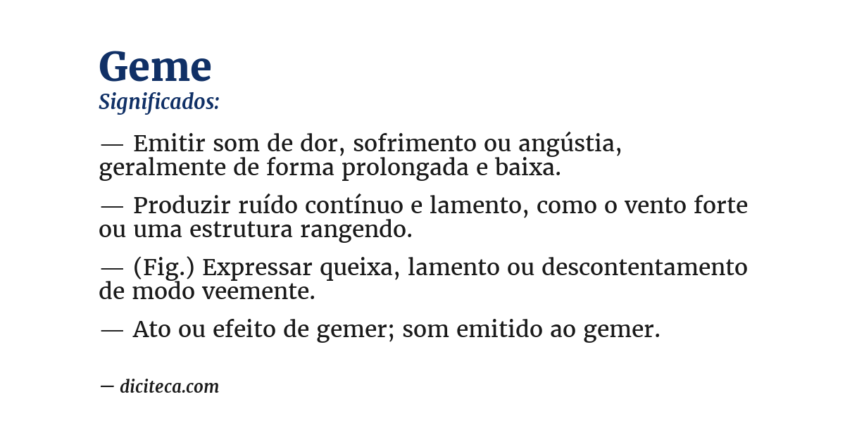 Significado de geme