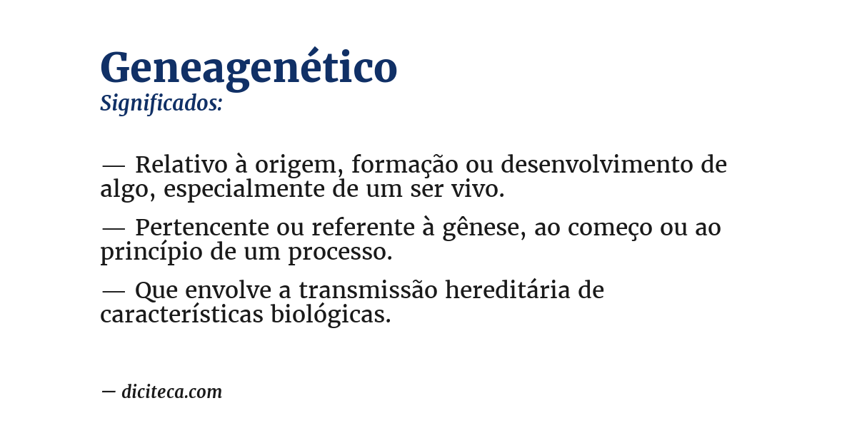 Significado de geneagenético