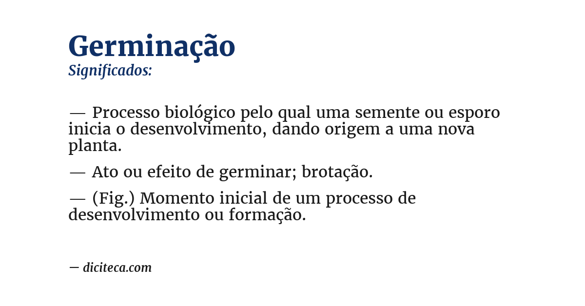 Significado de germinação