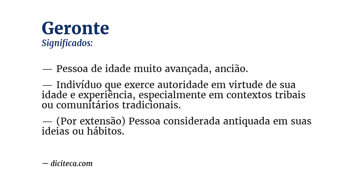 Significado de geronte