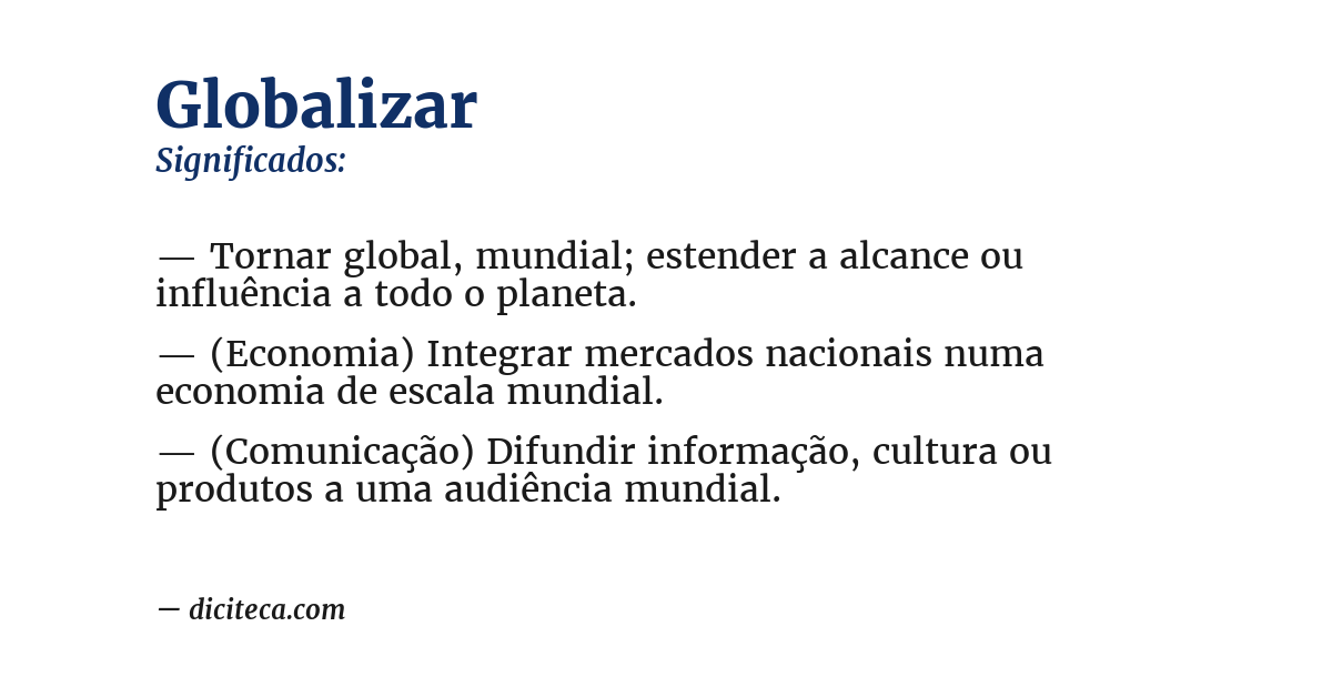 Significado de globalizar