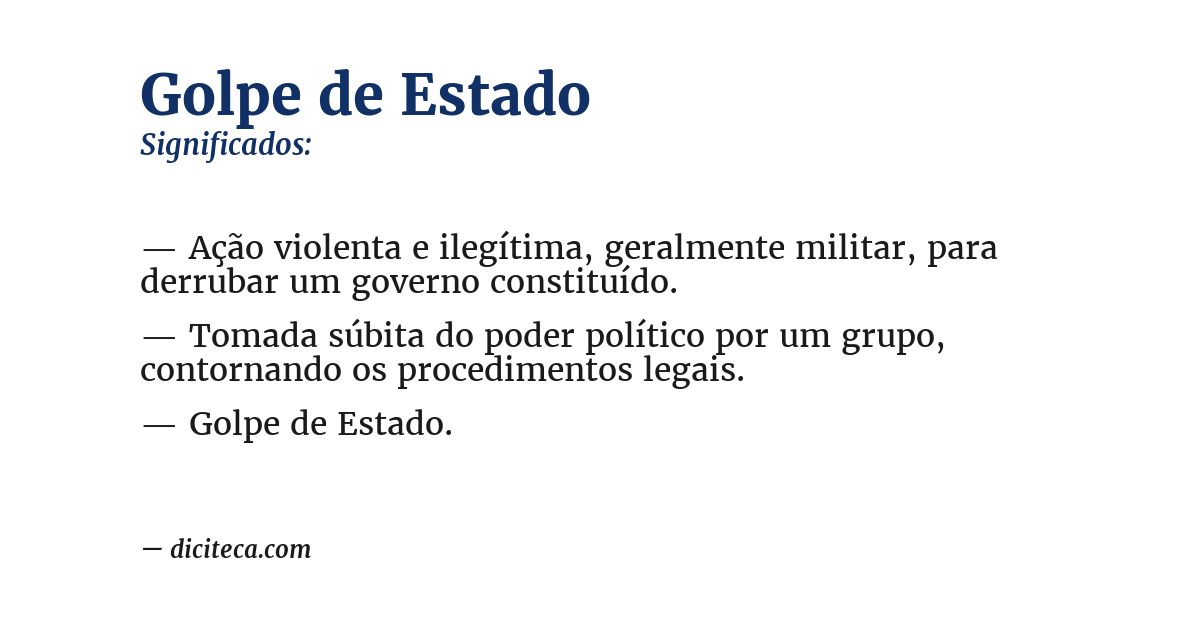 Significado de golpe de estado