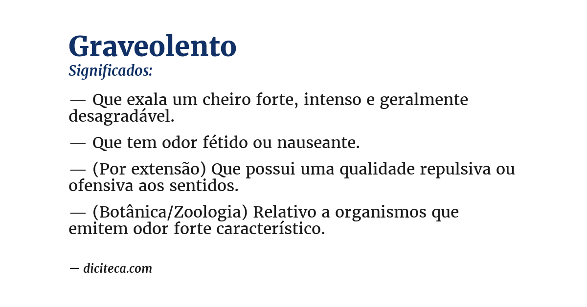 Significado de graveolento