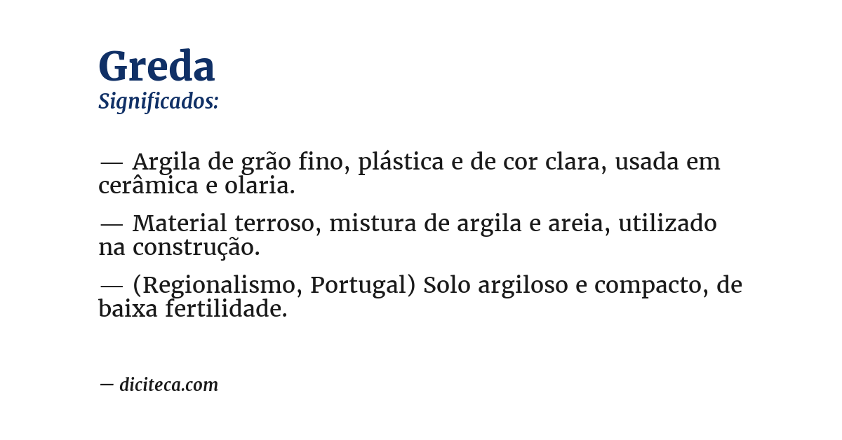 Significado de greda