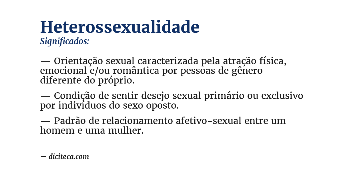 Significado de heterossexualidade