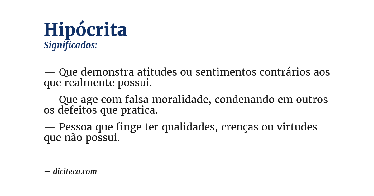 Significado de hipócrita