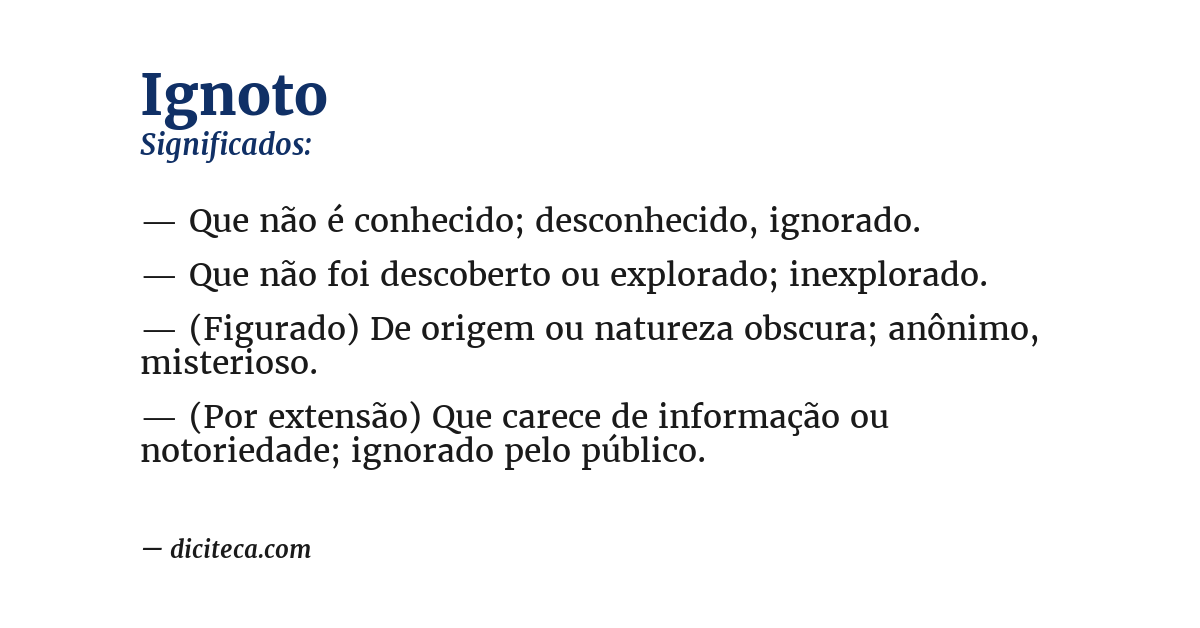 Significado de ignoto