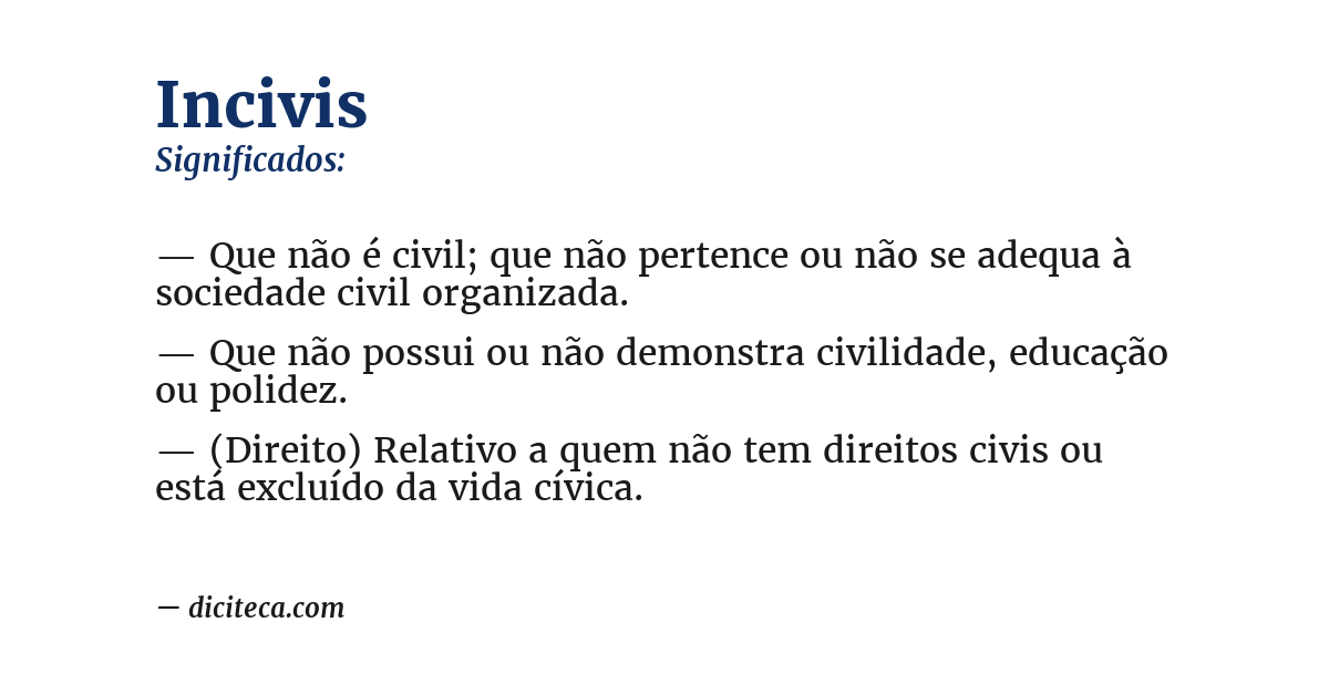 Significado de incivis