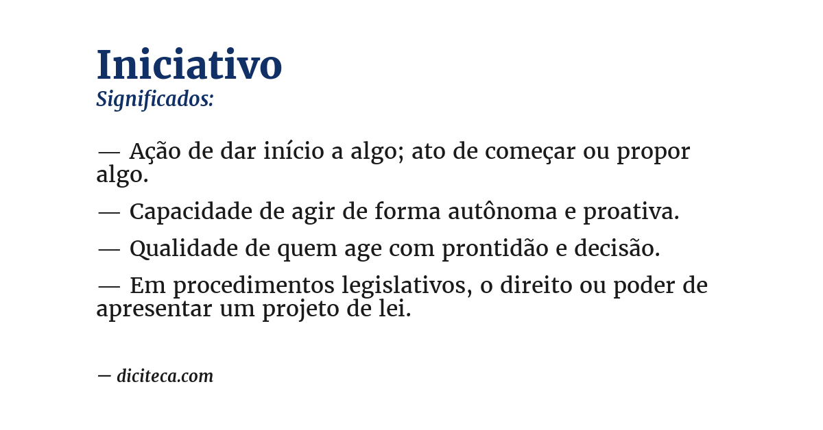 Significado de iniciativo