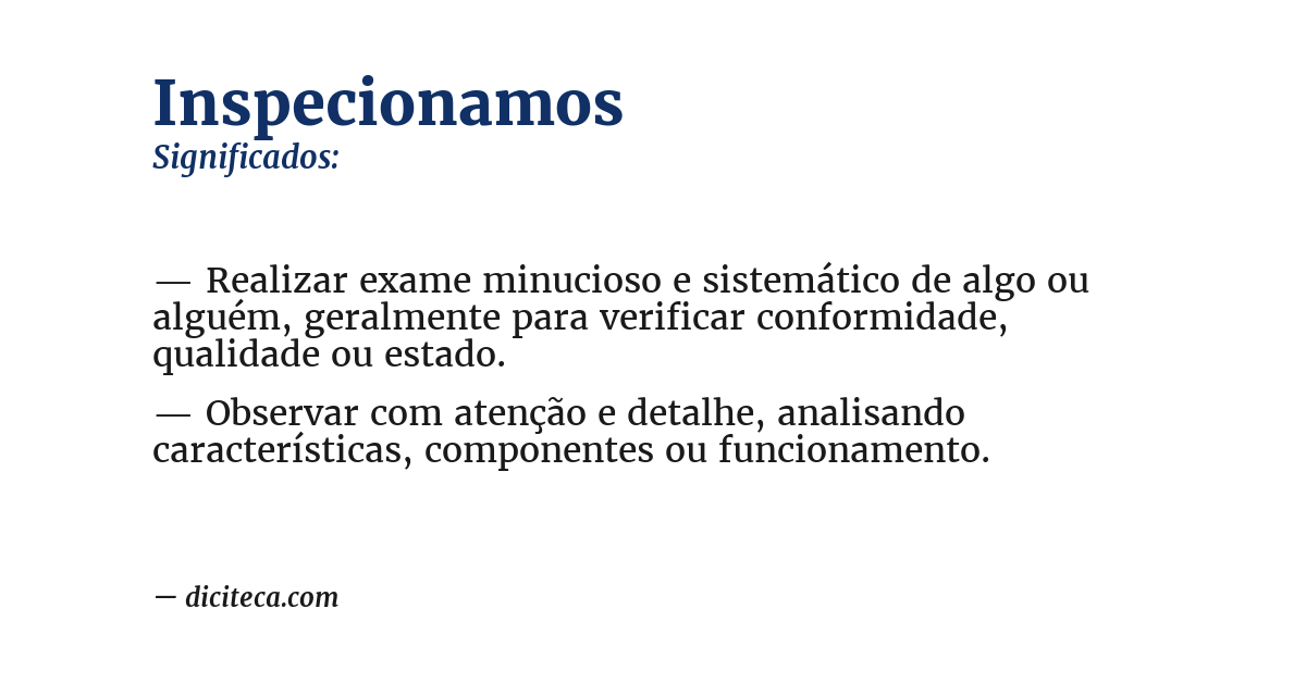 Significado de inspecionamos