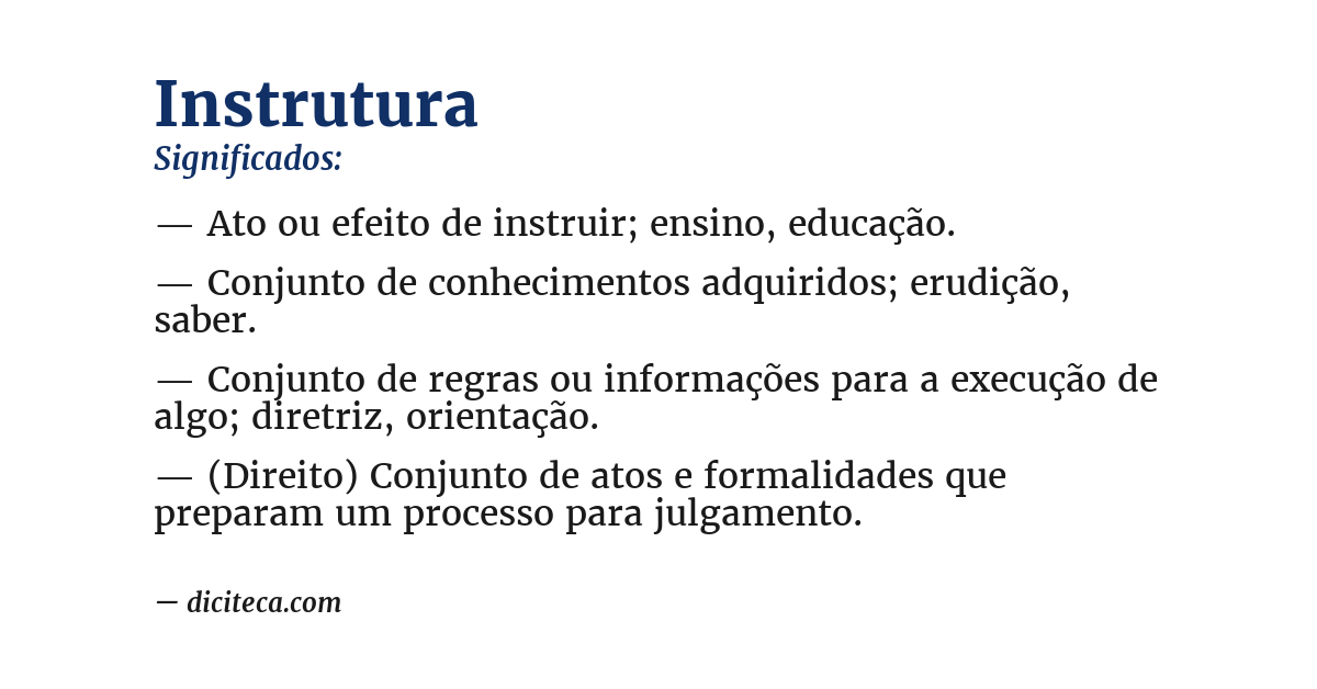 Significado de instrutura